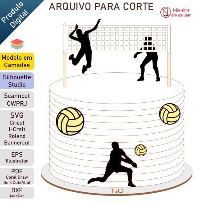 Arquivo de Corte Topo de Bolo  - Volei