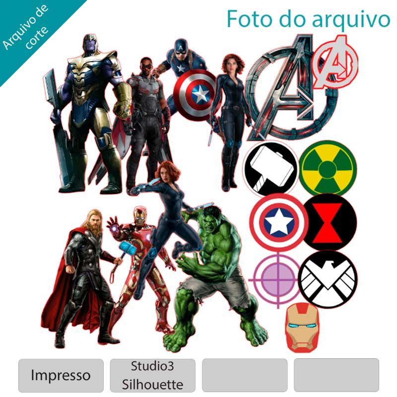 Arquivo de Corte Topo de Bolo  - Vingadores