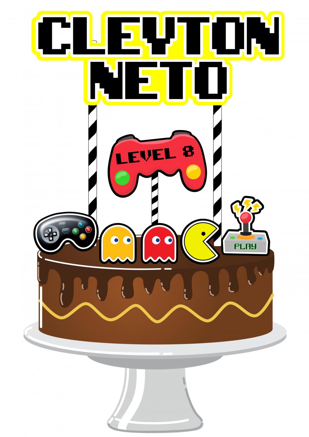 Arquivo de Corte Topo de Bolo - VIDEO GAME