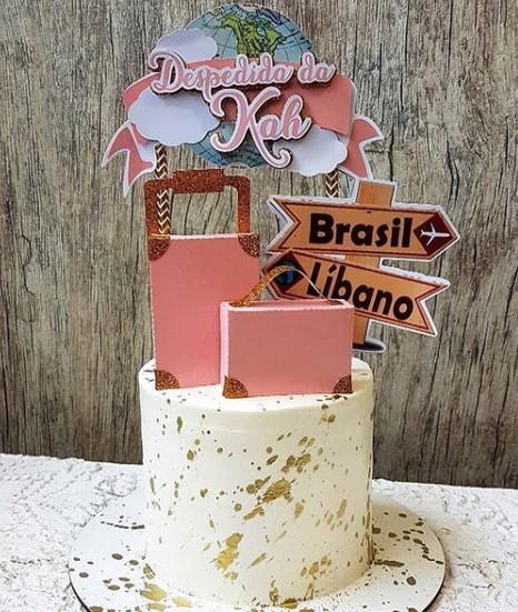 Arquivo de Corte Topo de Bolo -  Viagem