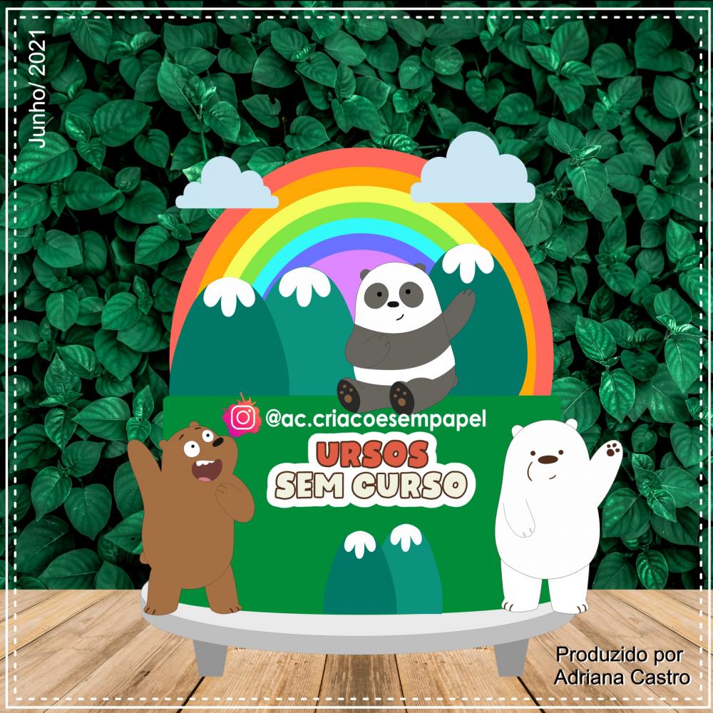 Arquivo de Corte Topo de Bolo -  Urso Sem Curso