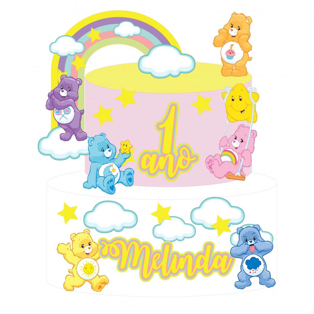 Arquivo de Corte Topo de Bolo -  Ursinhos Carinhosos