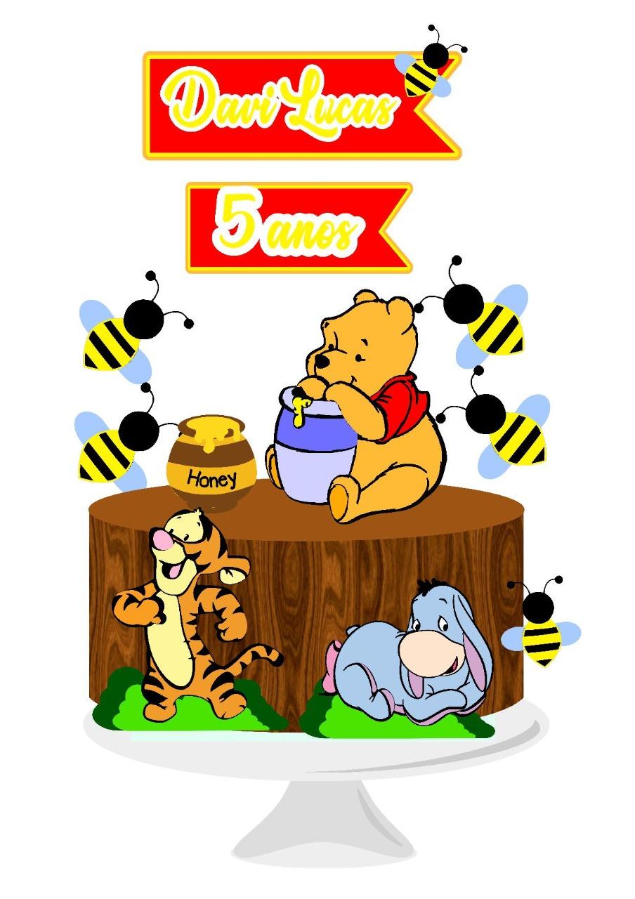 Arquivo de Corte Topo de Bolo -  Ursinho Pooh