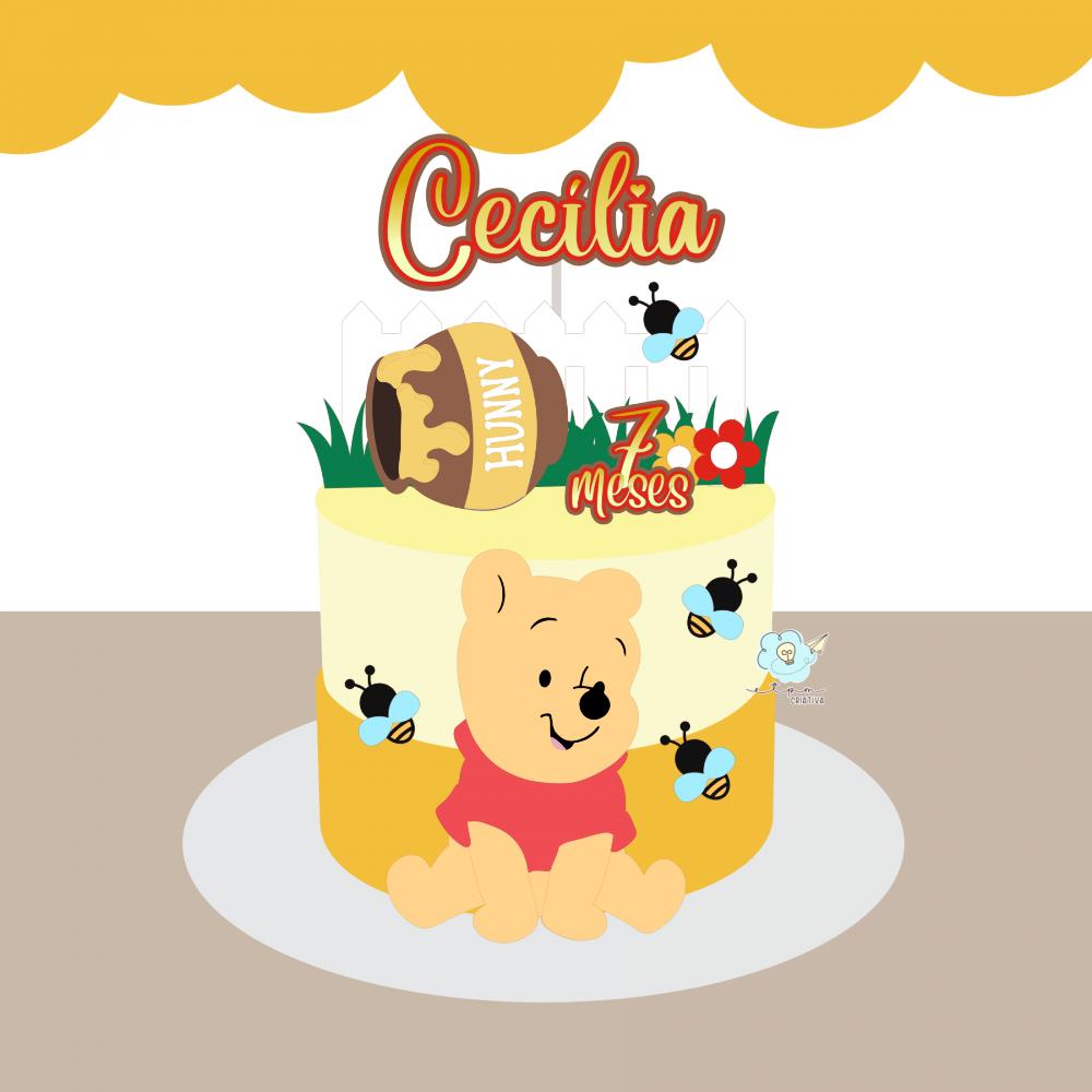 Arquivo de Corte Topo de Bolo -  Ursinho Pooh