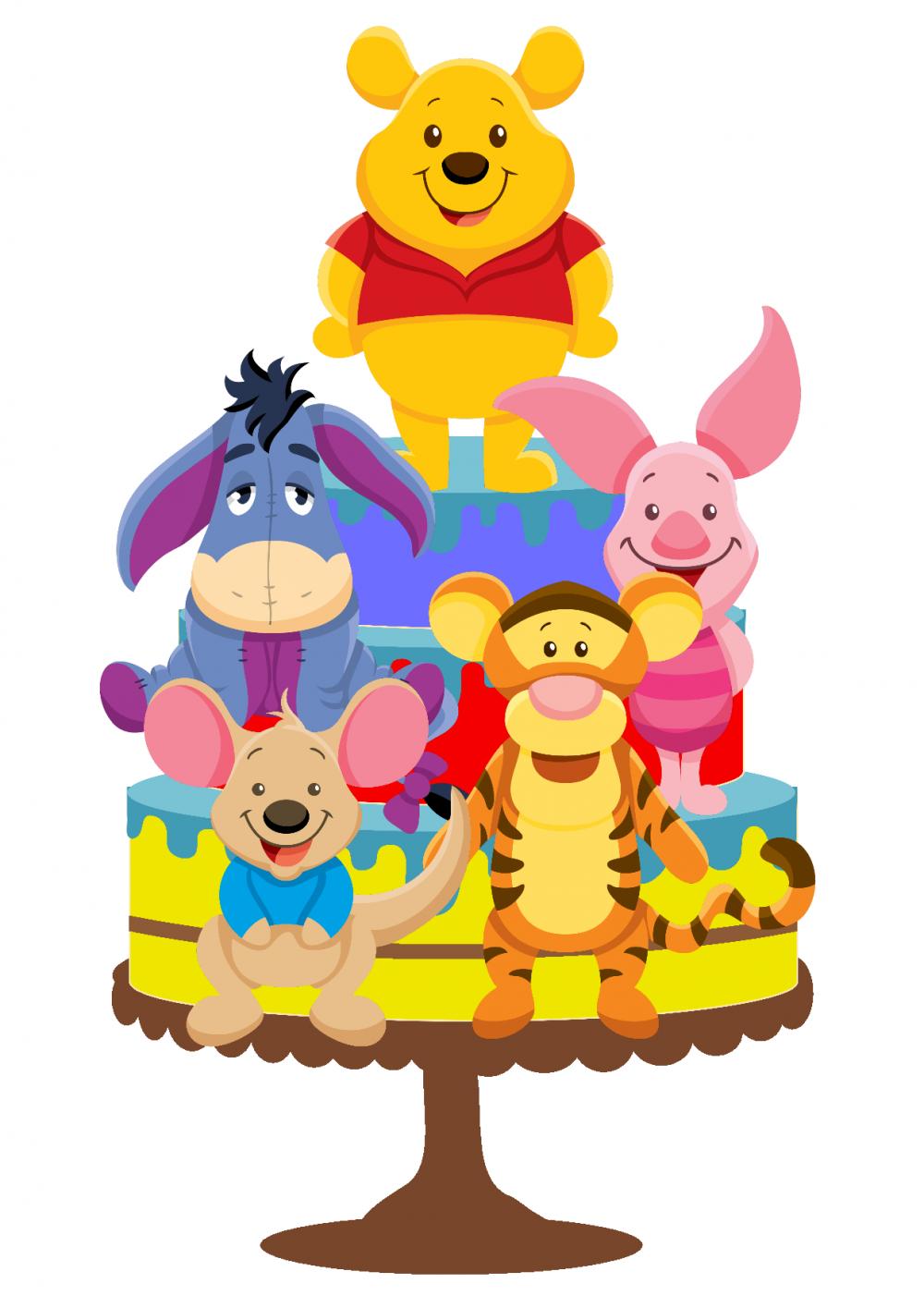 Arquivo de Corte Topo de Bolo -  Ursinho Pooh