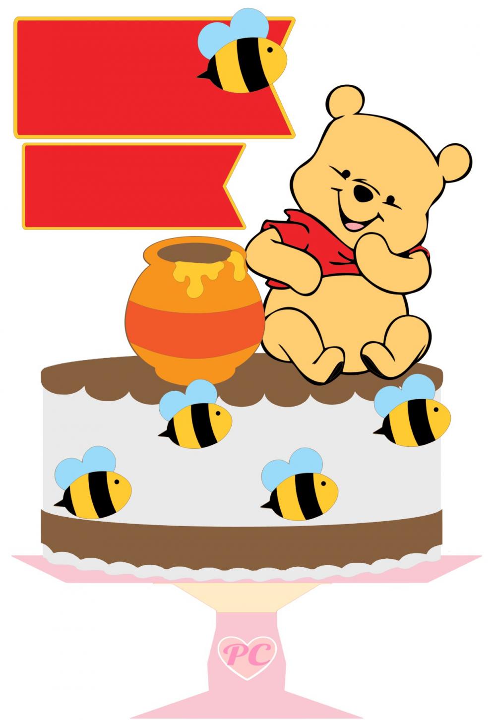 Arquivo de Corte Topo de Bolo -  Ursinho Pooh