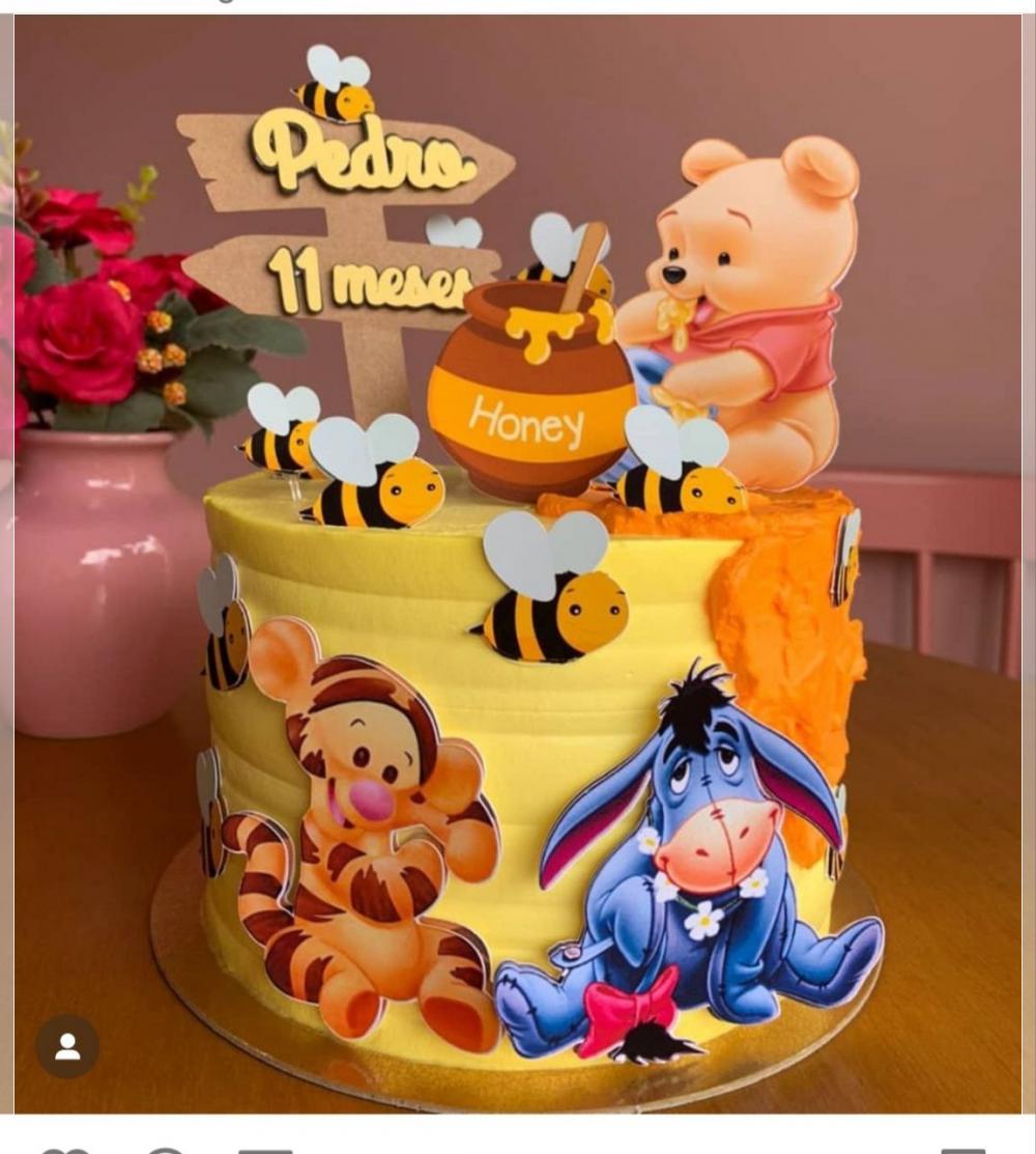 Arquivo de Corte Topo de Bolo -  Ursinho Pooh