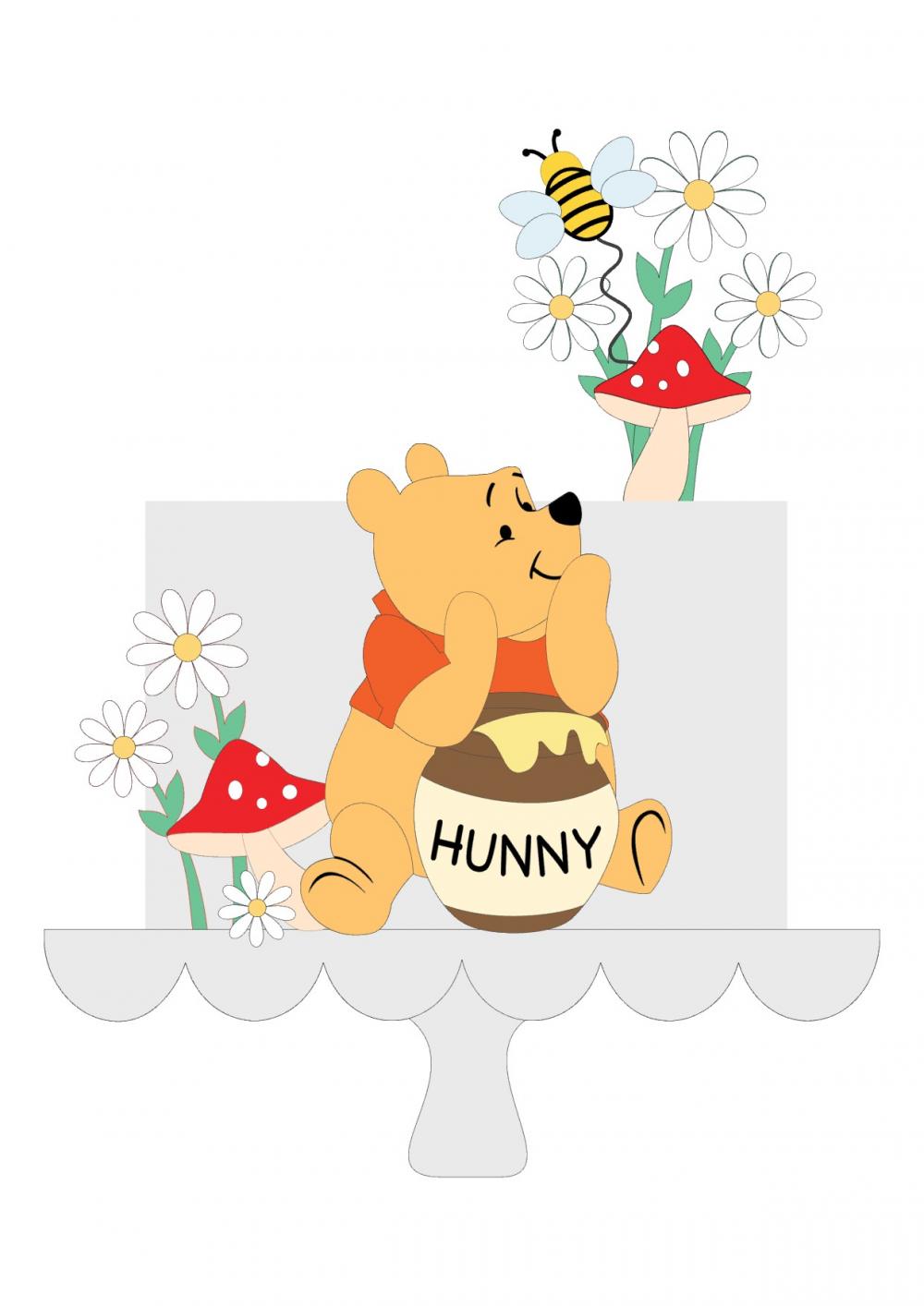 Arquivo de Corte Topo de Bolo -  Ursinho Pooh