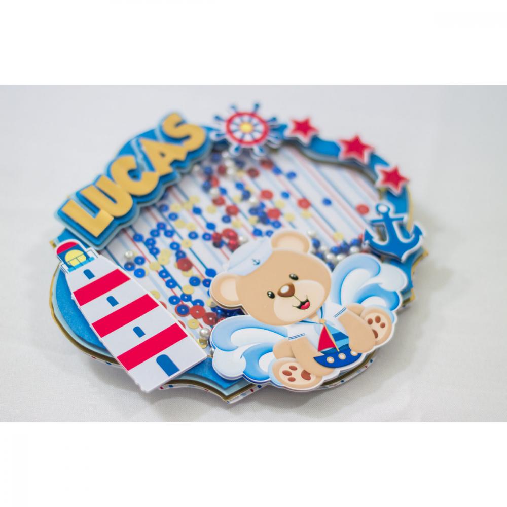 Arquivo de Corte Topo de Bolo -  Ursinho Marinheiro