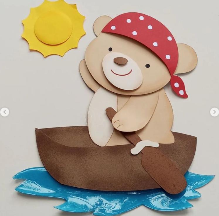 Arquivo de Corte Topo de Bolo -  Ursinho Marinheiro