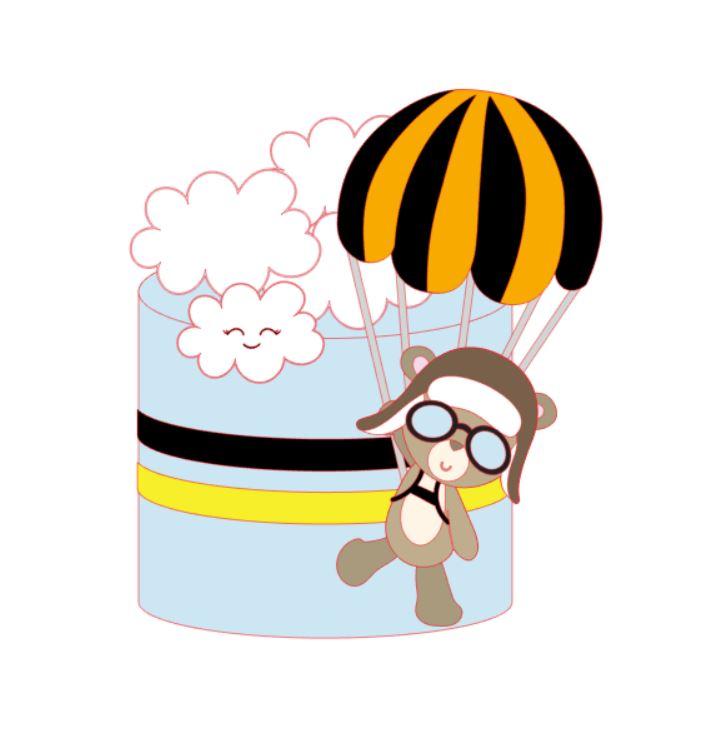 Arquivo de Corte Topo de Bolo -  Ursinho Aviador