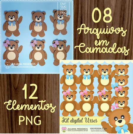 Arquivo de Corte Topo de Bolo -  Ursinho