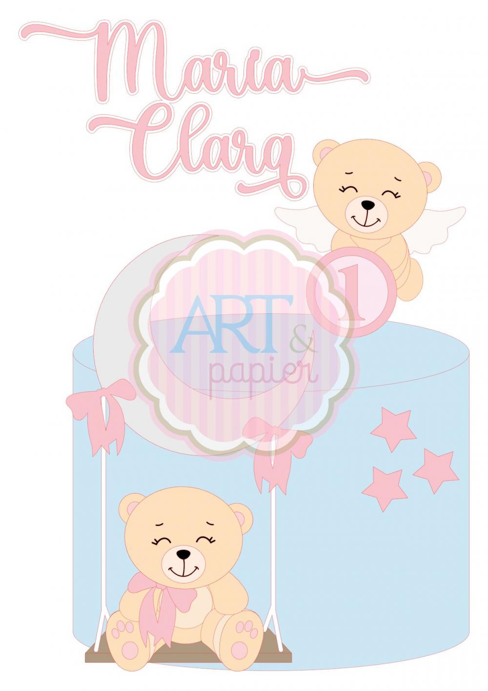 Arquivo de Corte Topo de Bolo -  Ursinha