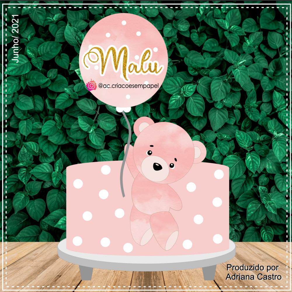 Arquivo de Corte Topo de Bolo -  Ursinha