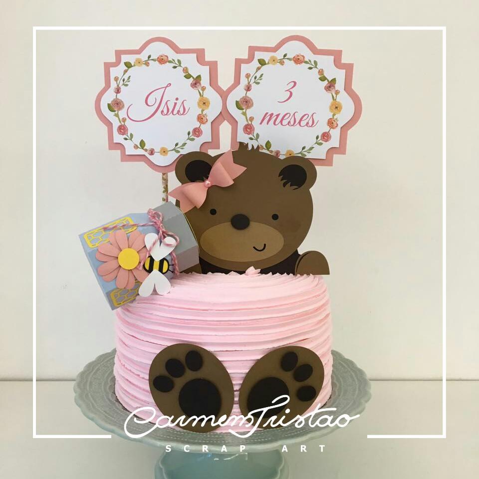 Arquivo de Corte Topo de Bolo -  Ursinha