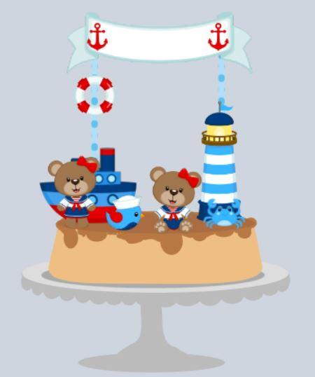 Arquivo de Corte Topo de Bolo -  Ursinha