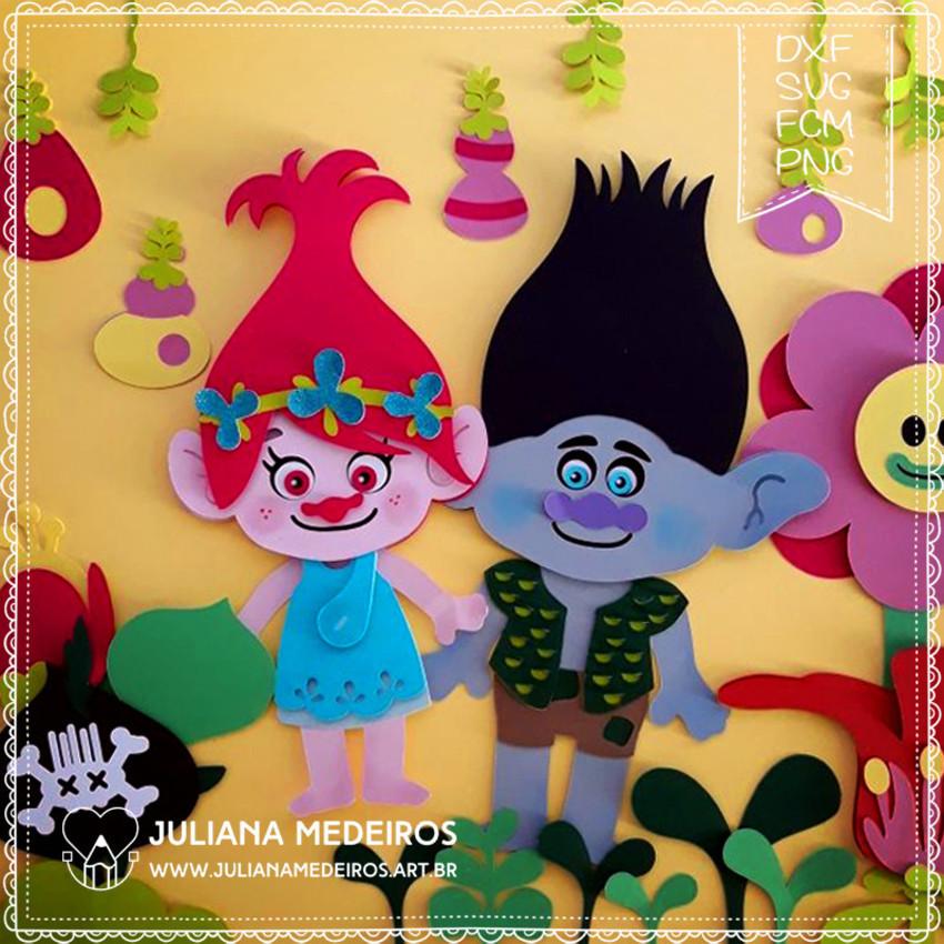 Arquivo de Corte Topo de Bolo -  TROLLS