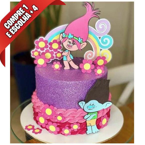 Arquivo de Corte Topo de Bolo -  TROLLS