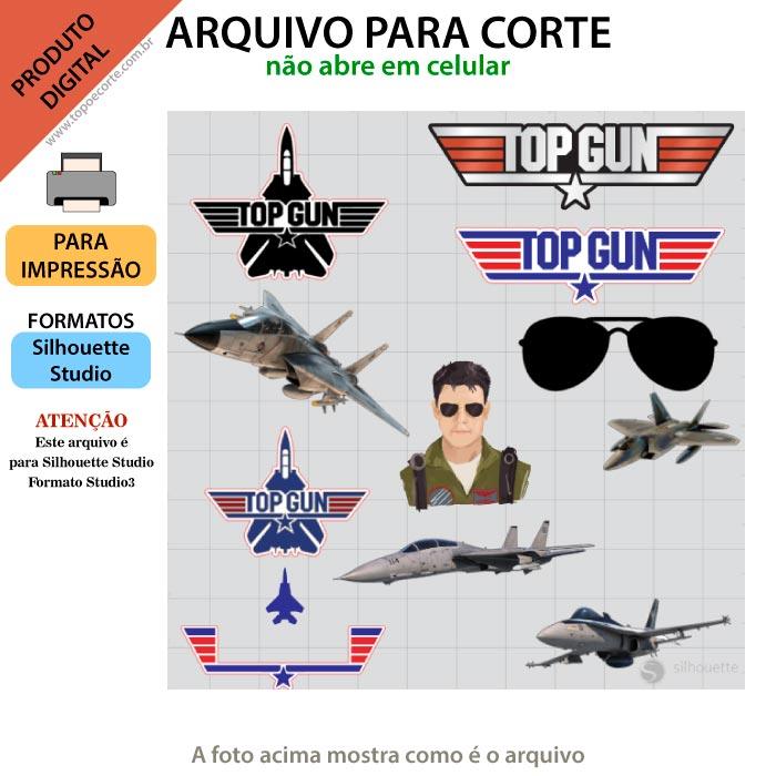 Arquivo de Corte Topo de Bolo -  Top Gun