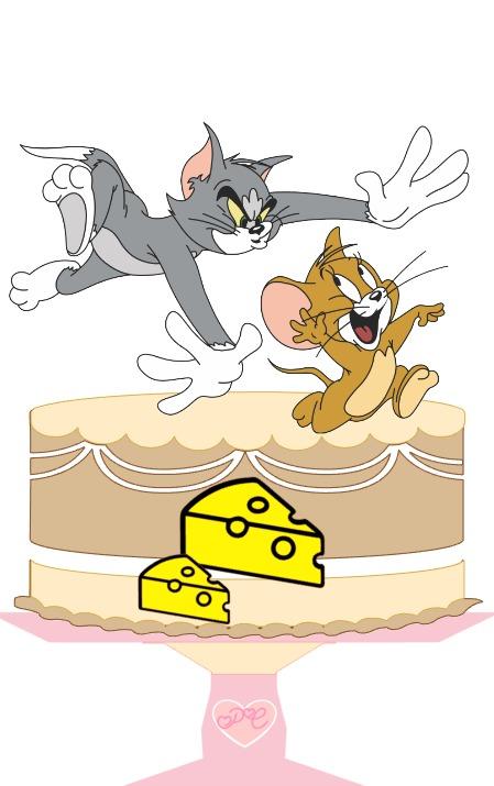 Arquivo de Corte Topo de Bolo -  TOM E JERRY