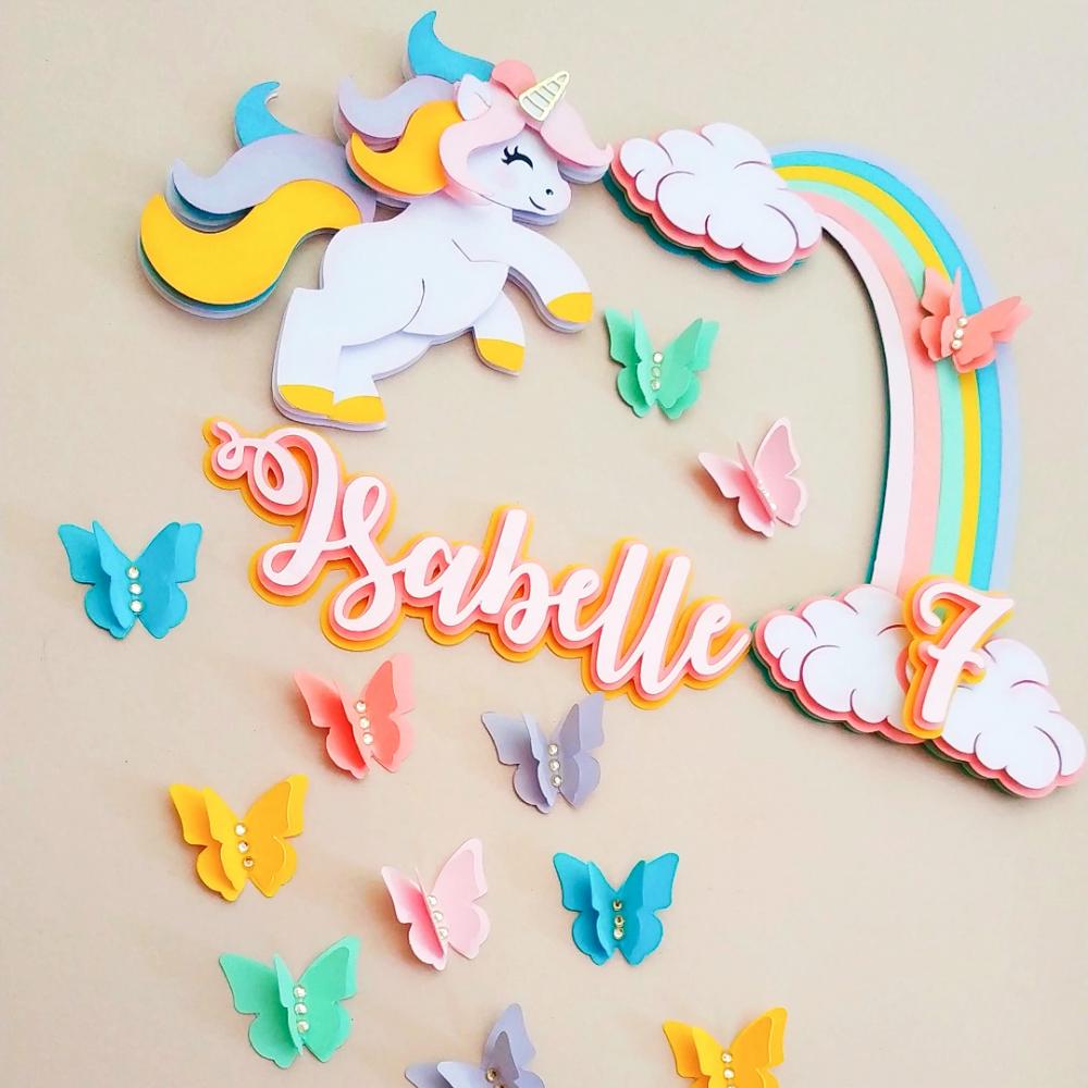 Arquivo de Corte Topo de Bolo -  UNICÓRNIO