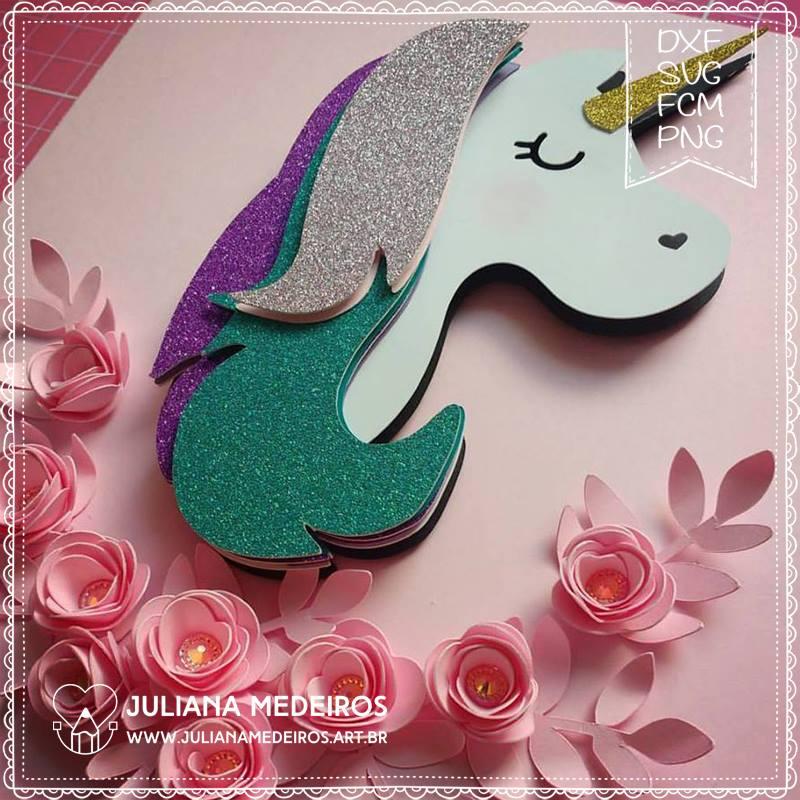 Arquivo de Corte Topo de Bolo -  UNICÓRNIO