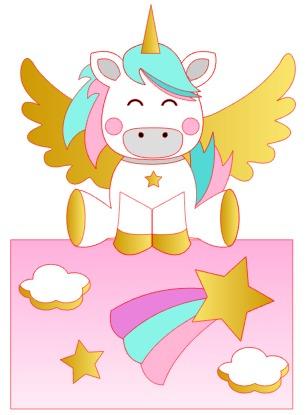 Arquivo de Corte Topo de Bolo -  UNICÓRNIO