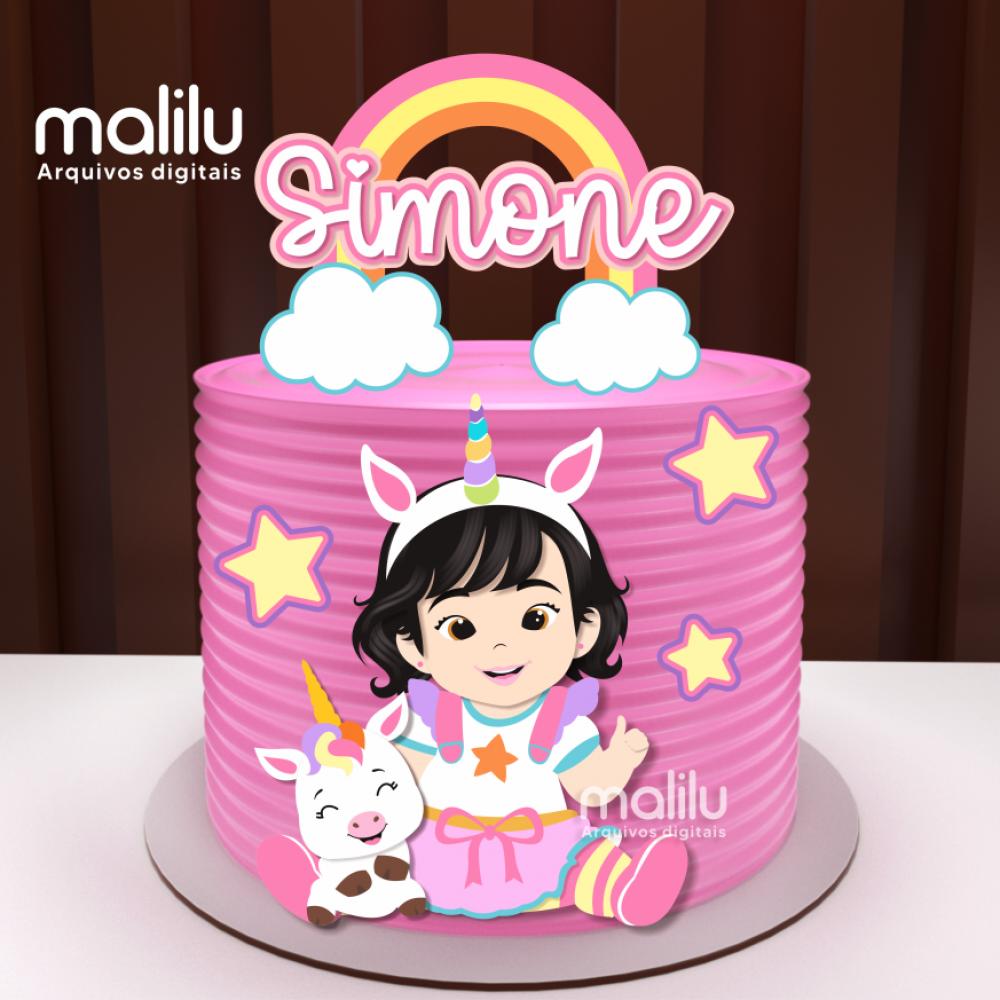 Arquivo de Corte Topo de Bolo -  UNICÓRNIO