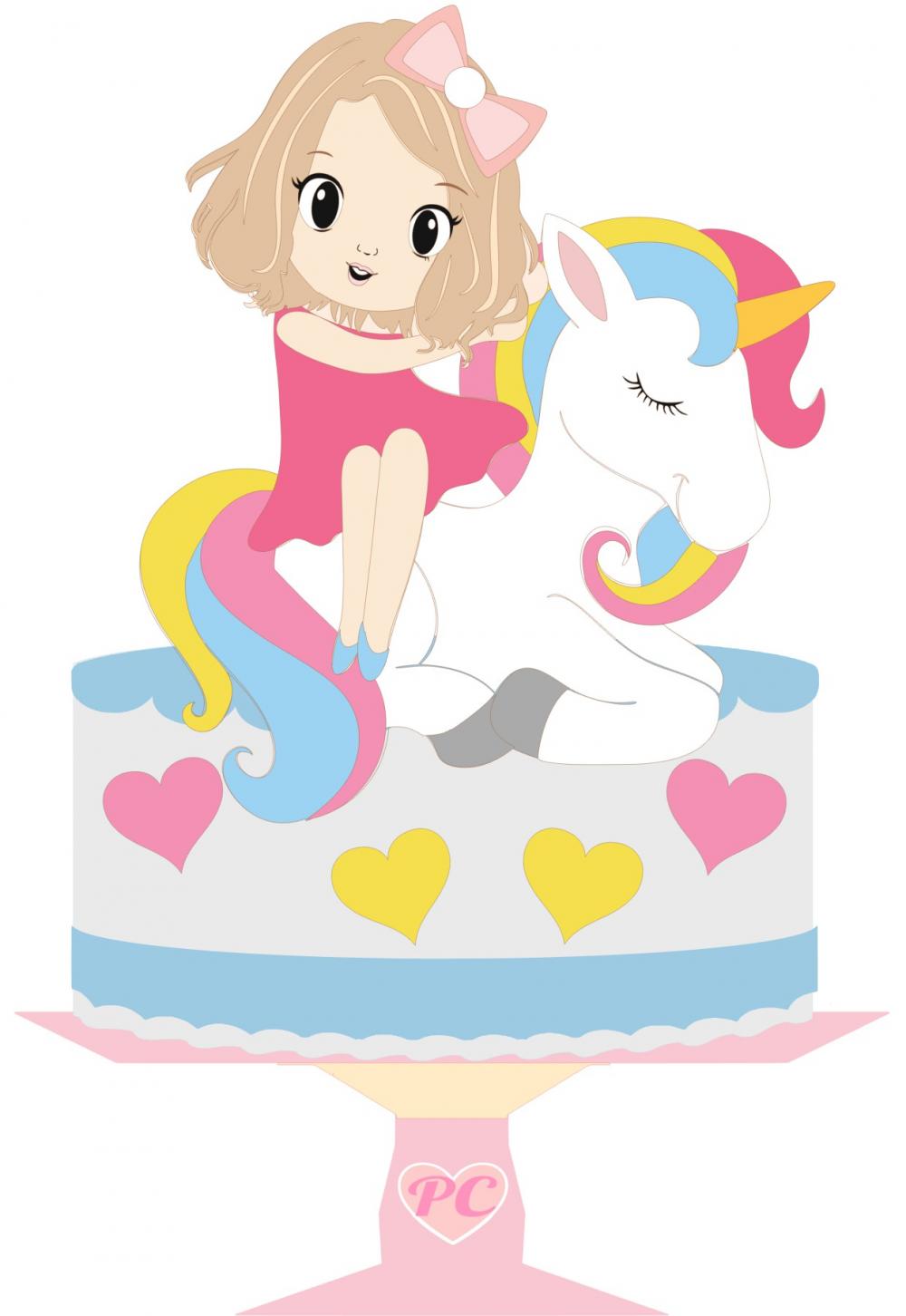 Arquivo de Corte Topo de Bolo -  UNICÓRNIO