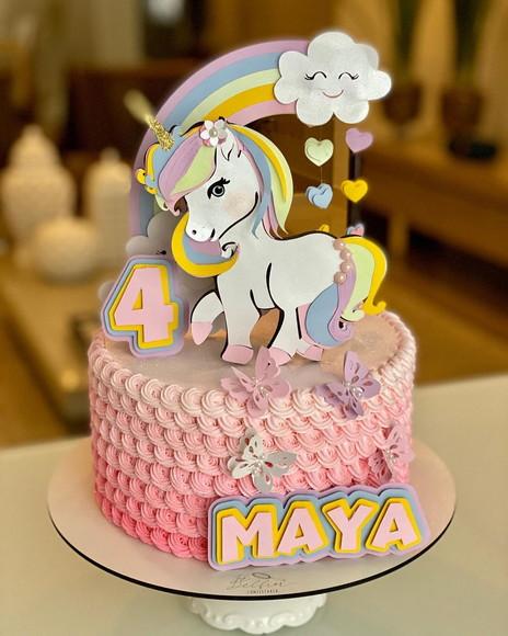 Arquivo de Corte Topo de Bolo -  UNICÓRNIO