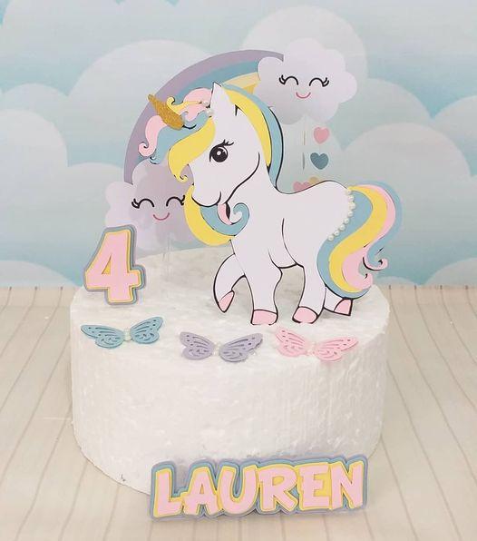 Arquivo de Corte Topo de Bolo -  UNICÓRNIO