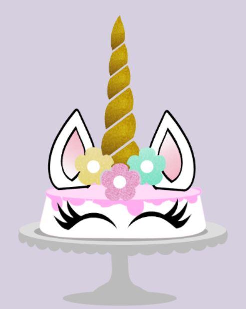 Arquivo de Corte Topo de Bolo -  UNICÓRNIO