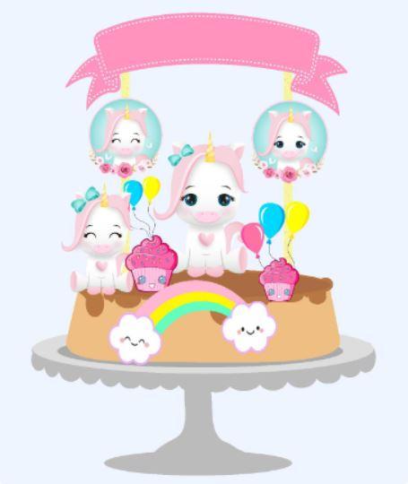 Arquivo de Corte Topo de Bolo -  UNICÓRNIO