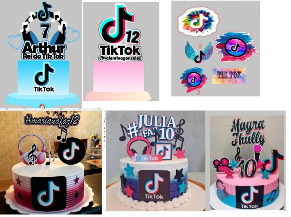Arquivo de Corte Topo de Bolo - TIK TOK