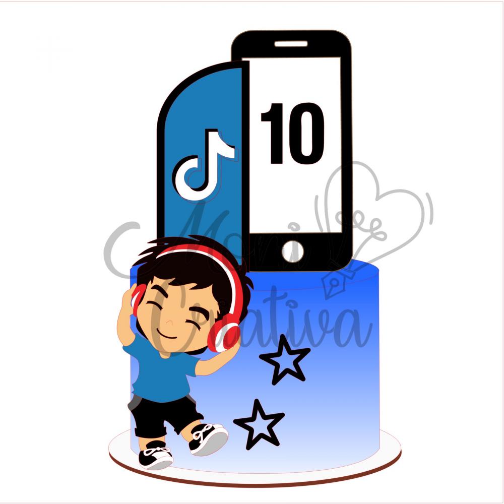 Arquivo de Corte Topo de Bolo - TIK TOK