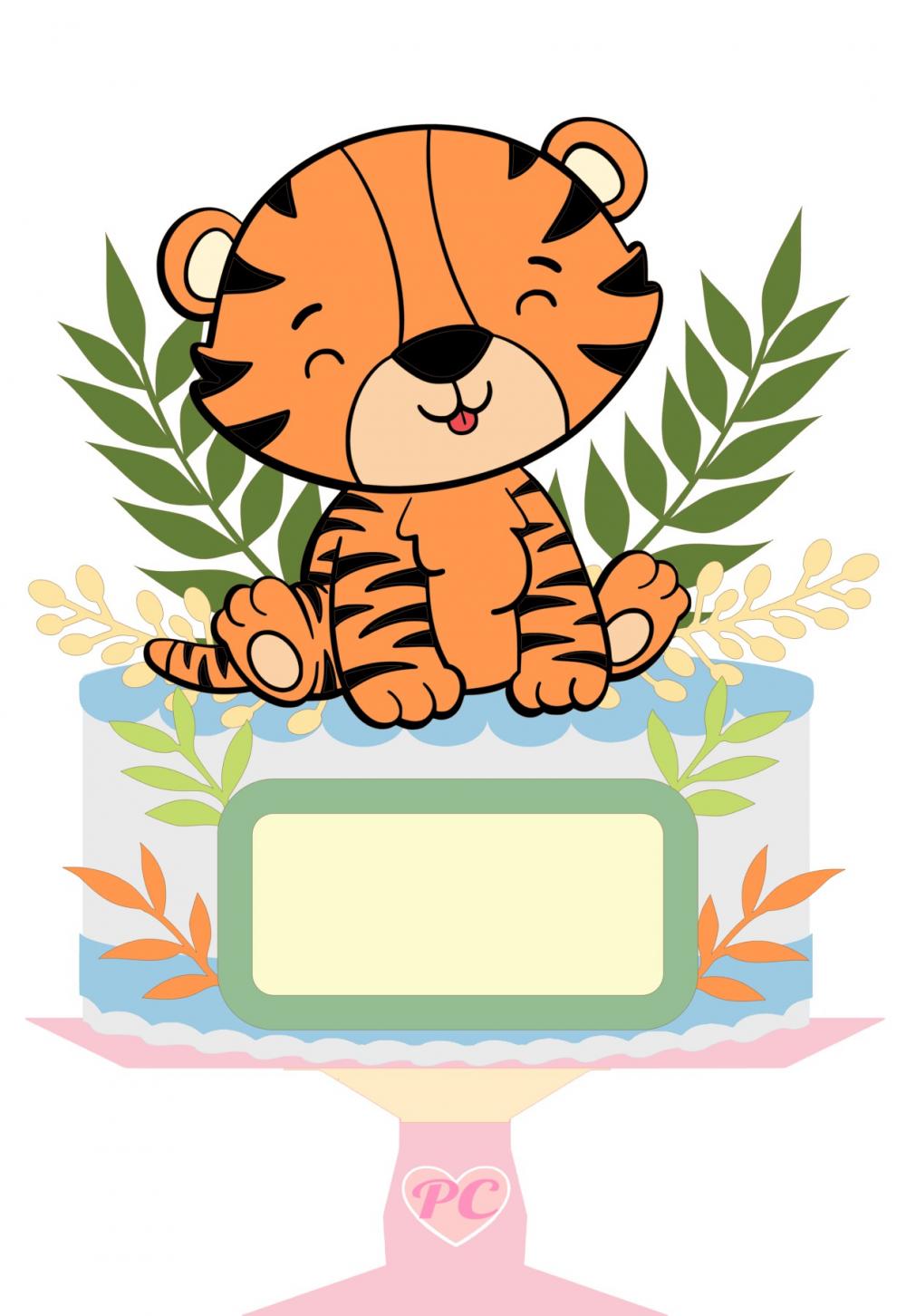 Arquivo de Corte Topo de Bolo - Tigre