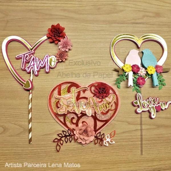 Arquivo de Corte Topo de Bolo -  TE AMO