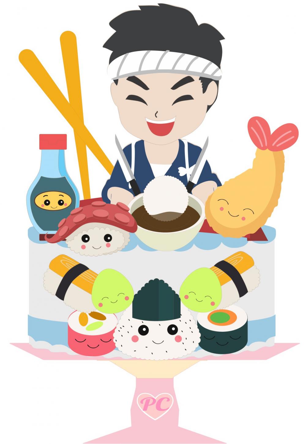 Arquivo de Corte Topo de Bolo -  SUSHI