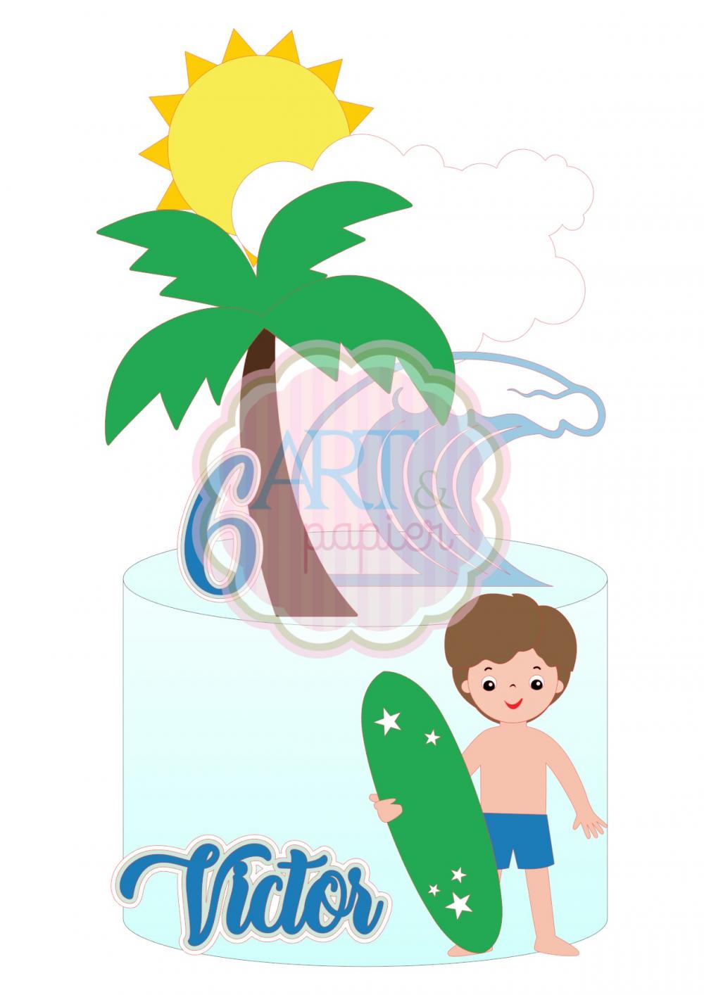 Arquivo de Corte Topo de Bolo -  SURF