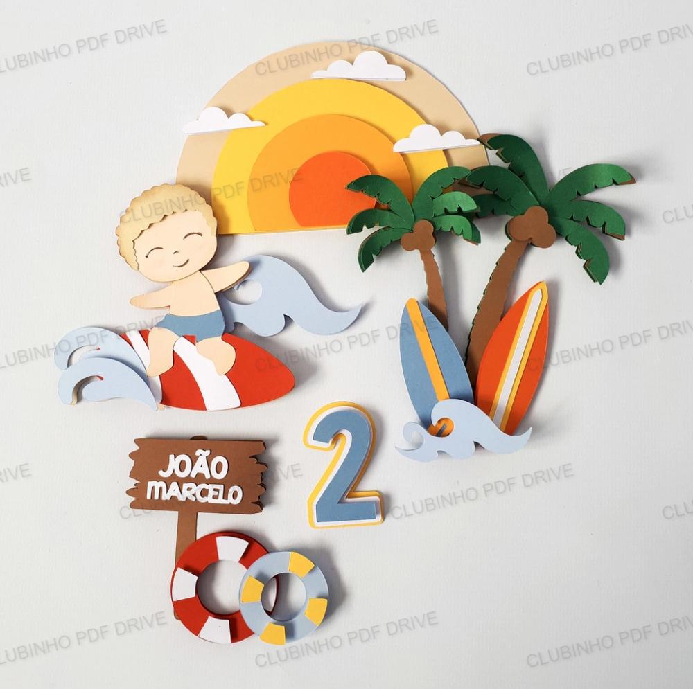 Arquivo de Corte Topo de Bolo -  SURF