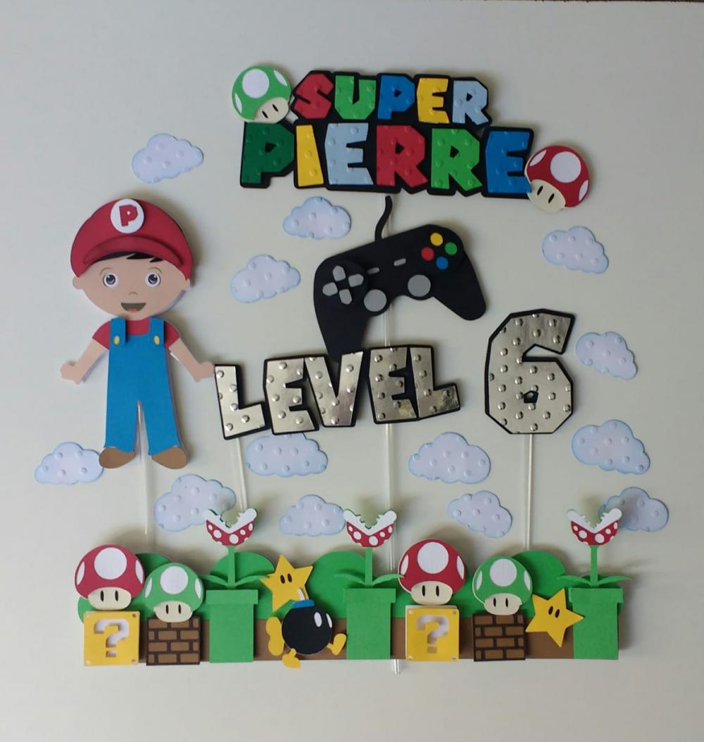 Arquivo de Corte Topo de Bolo -SUPER MARIO