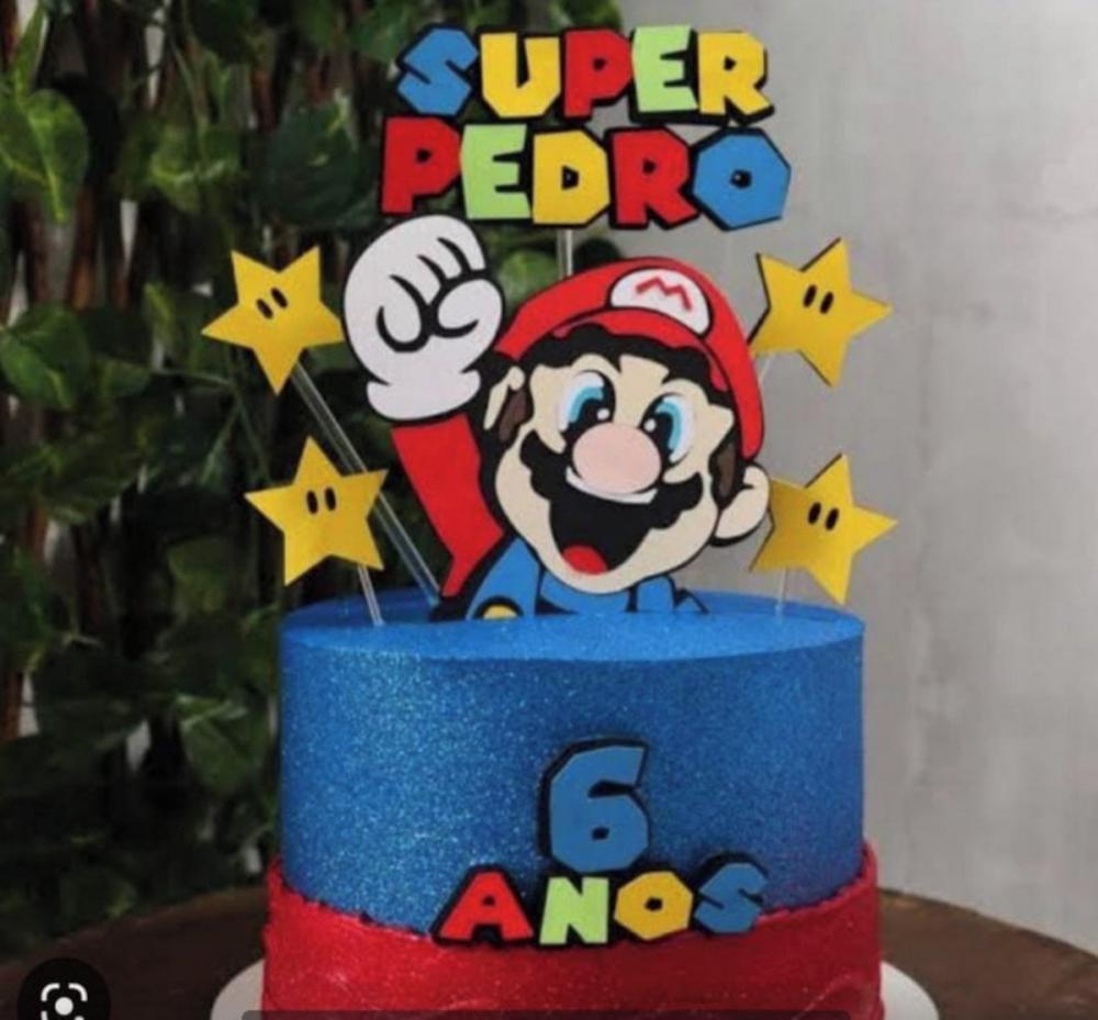 Arquivo de Corte Topo de Bolo -SUPER MARIO
