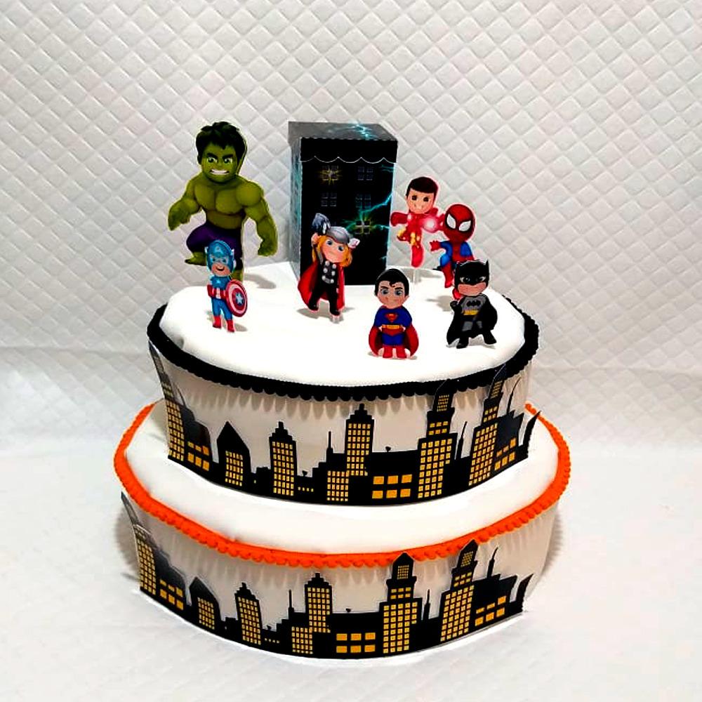 Arquivo de Corte Topo de Bolo -SUPER HEROIS