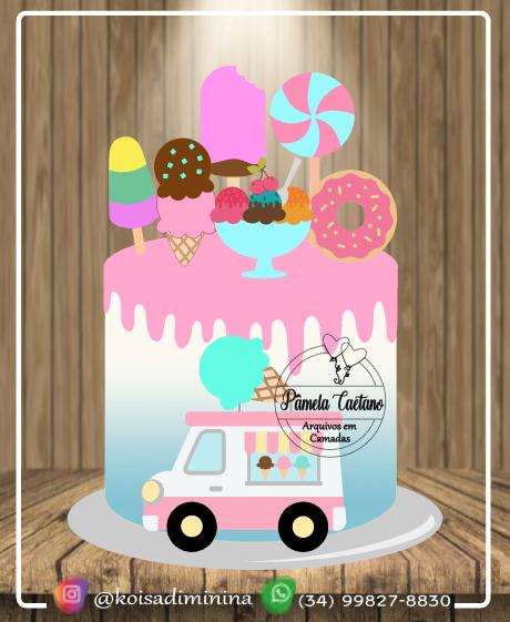 Arquivo de Corte Topo de Bolo -  Sorveteria