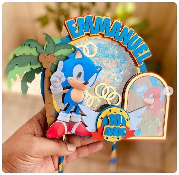 Arquivo de Corte Topo de Bolo -  Sonic