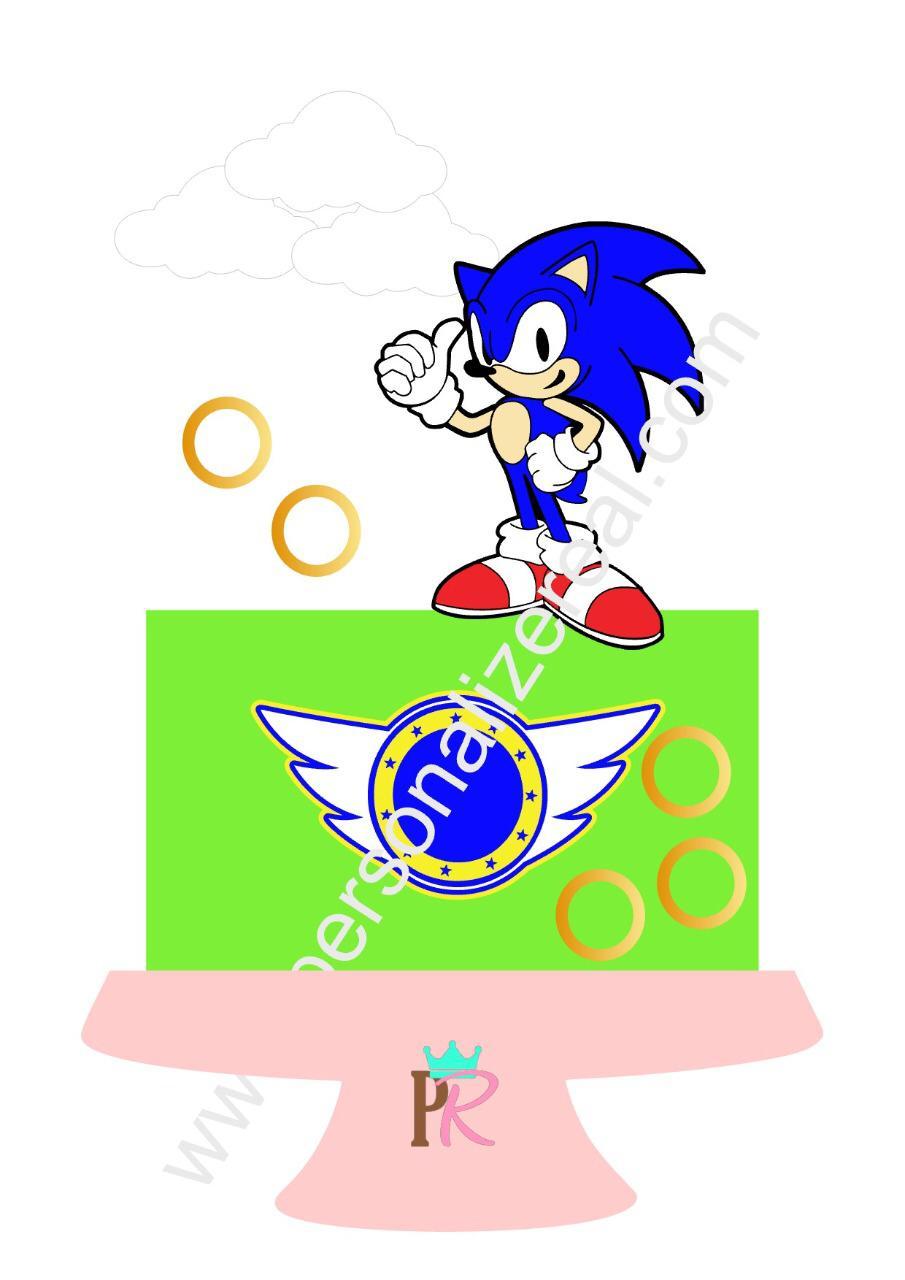 Arquivo de Corte Topo de Bolo -  Sonic