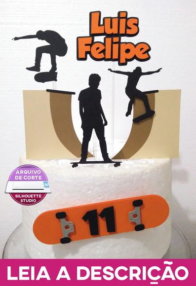 Arquivo de Corte Topo de Bolo -  Skate