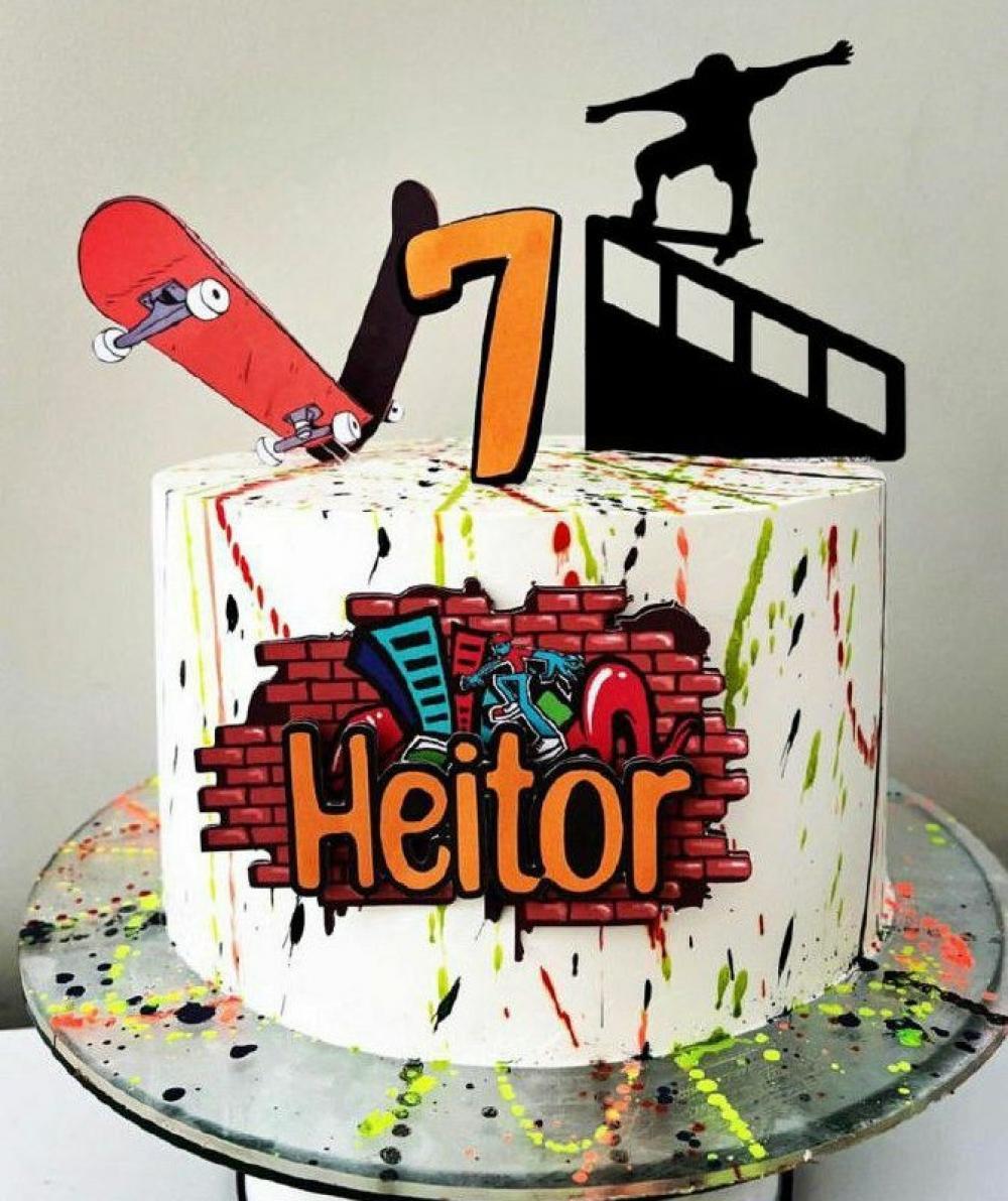 Arquivo de Corte Topo de Bolo -  Skate