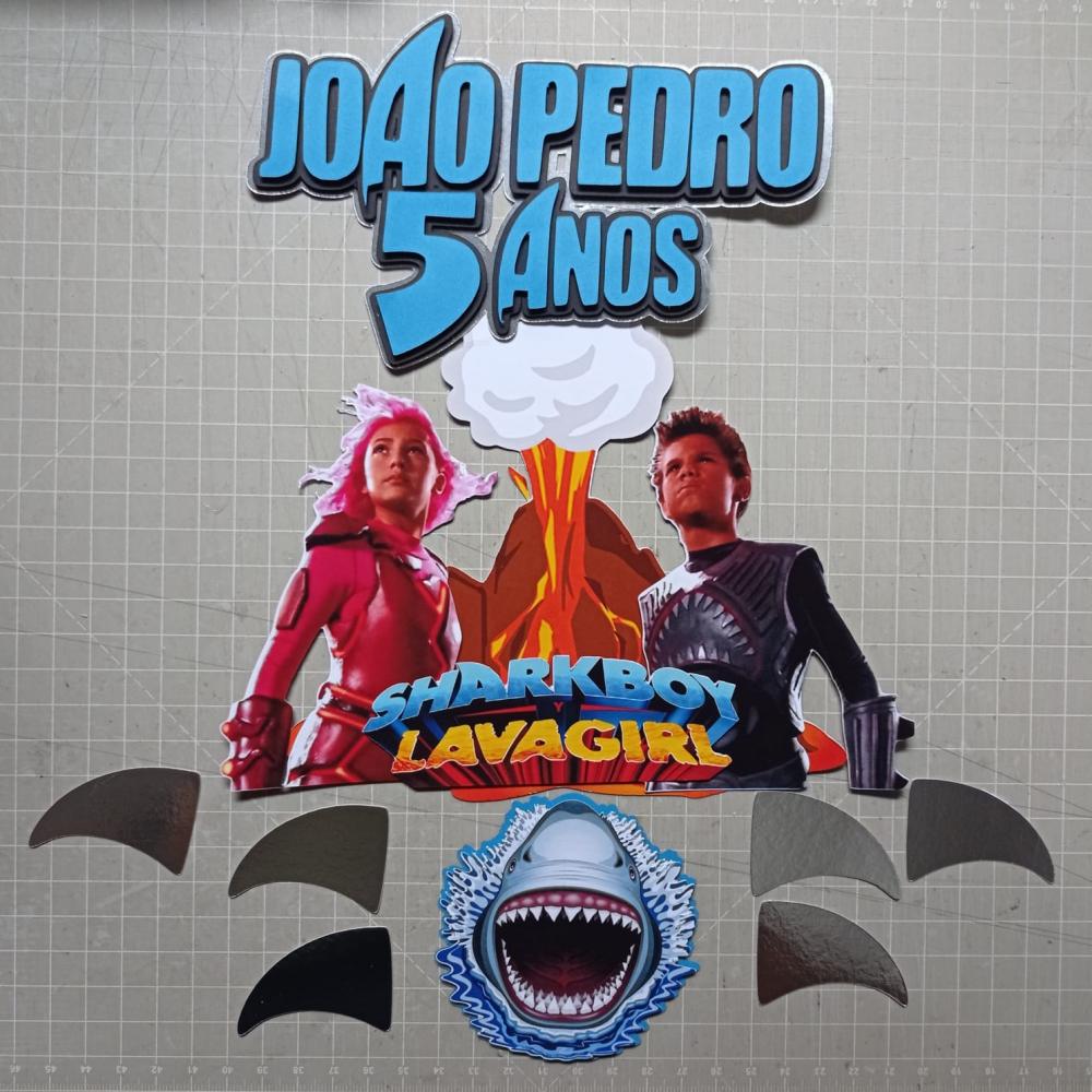 Arquivo de Corte Topo de Bolo - SHARKBOY E LAVAGIRL