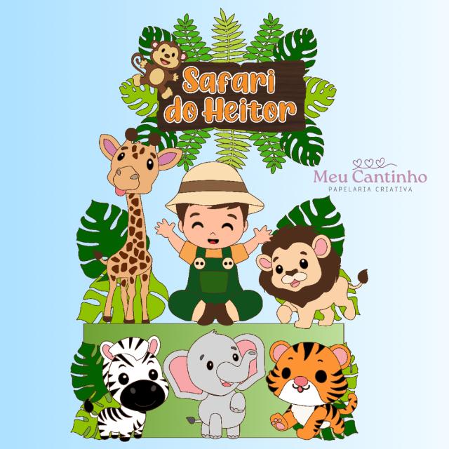 Arquivo de Corte Topo de Bolo - Safari